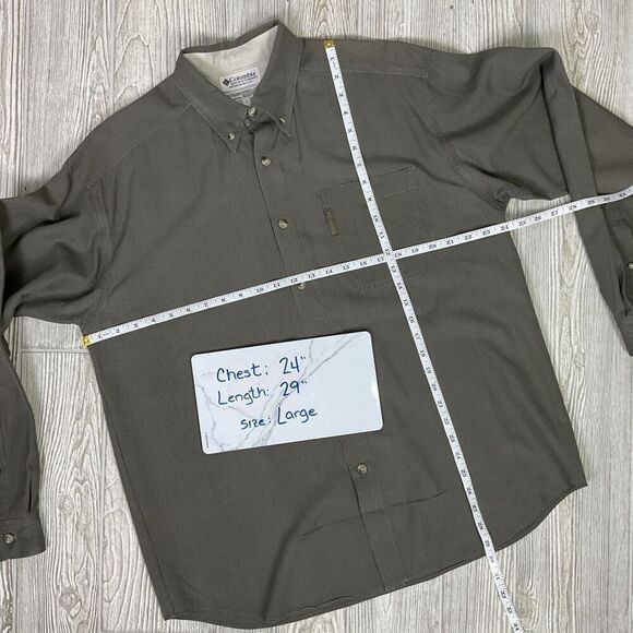 Vintage Y2K Columbia Performance Grey Button Down Shirt Long Sleeve Men's L - Picture 7 of 7